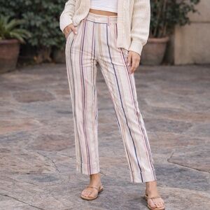 🌿 Japna Striped Lightweight Pants – Size Medium 🌊